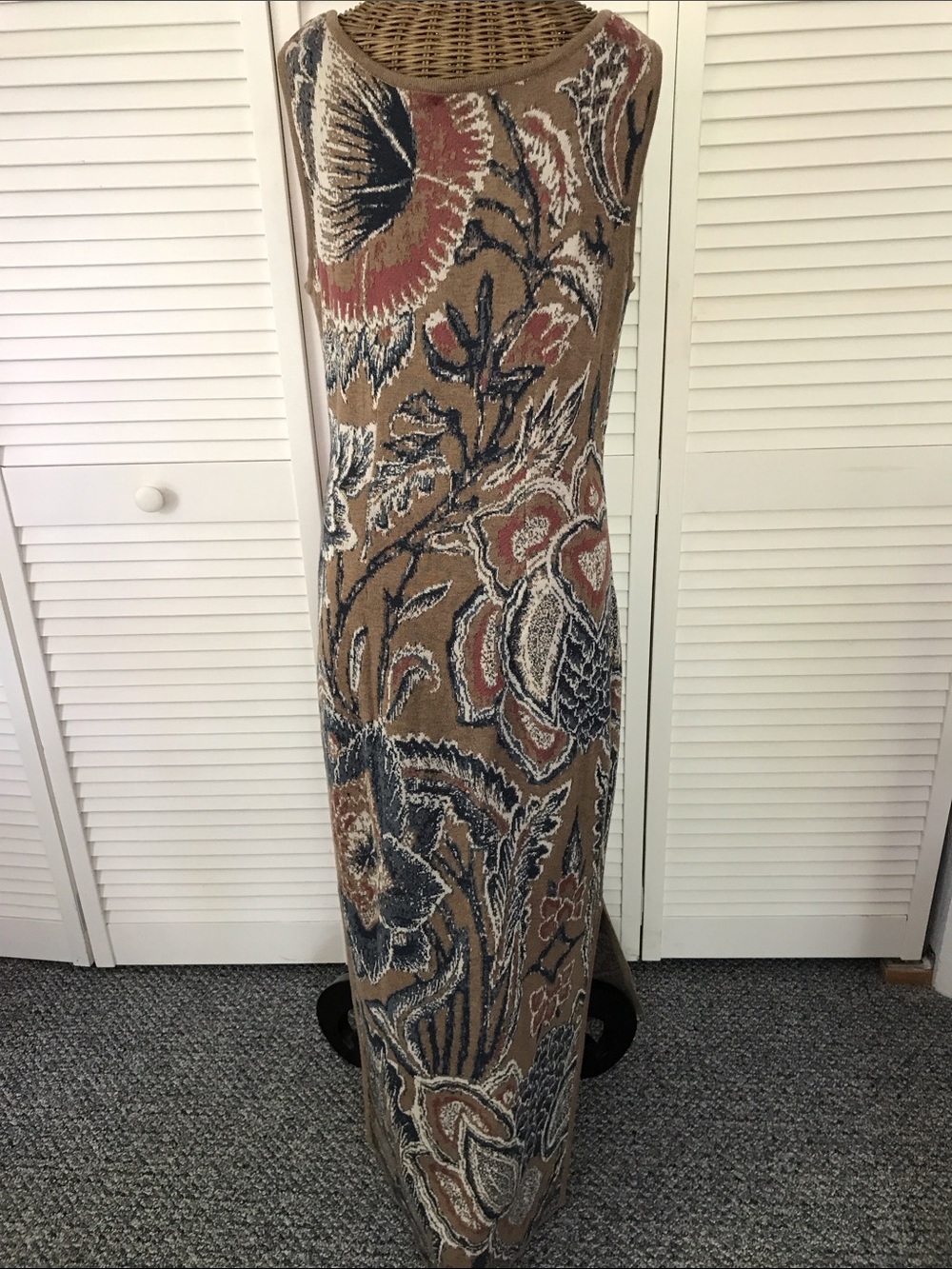 Peruvian Connection Floral Tank Maxi Dress in Tan, Black and Rust - Picture 2 of 9